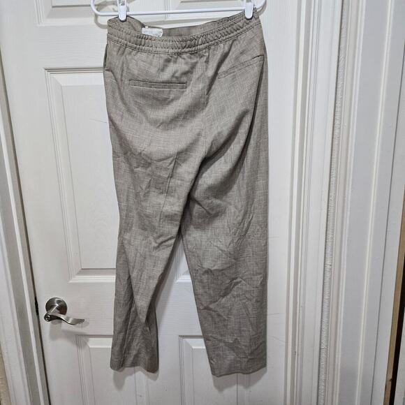 Zara pants womens size medium tan linen blend elastic waist trouser - Picture 10 of 11